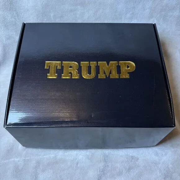 DONALD TRUMP SIZE M10 FIGHT WHITE HIGH‎ TOP SNEAKERS # 2413/5000 LIMITED EDITION
